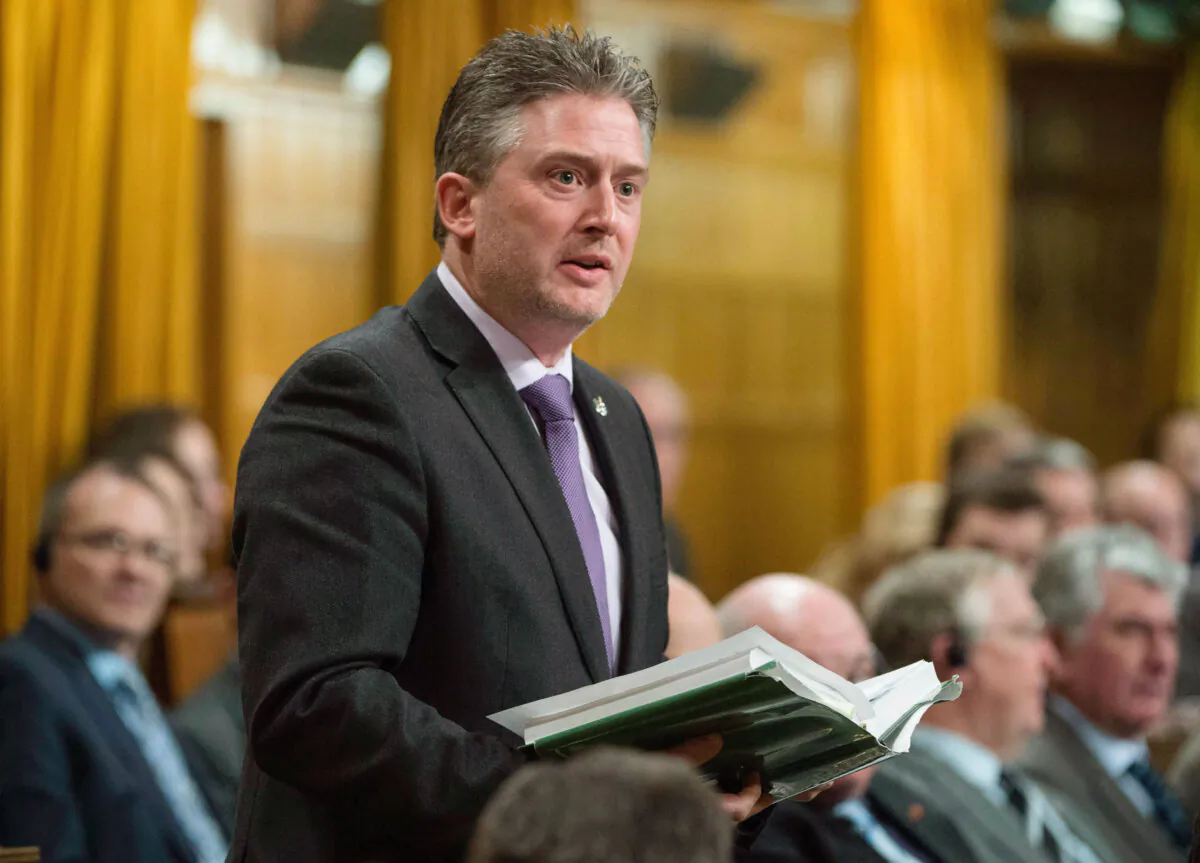 Conservative MP Blaine Calkins speaks in the House of Commons, in Ottawa in a file photo. (The Canadian Press/Adrian Wyld)