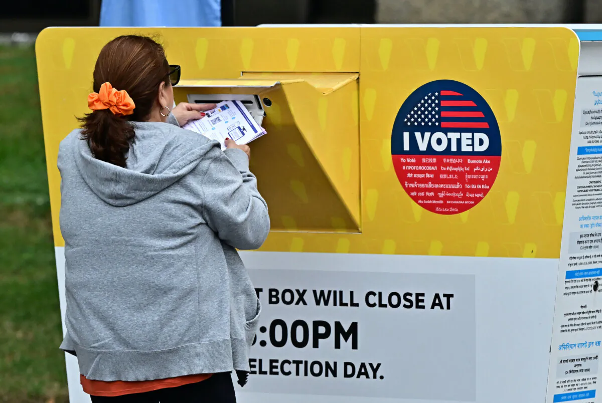 People drop off their ballots at the Los Angeles County Registrar in Norwalk, Calif., on Oct. 28, 2024. (Frederic J. Brown/AFP via Getty Images)