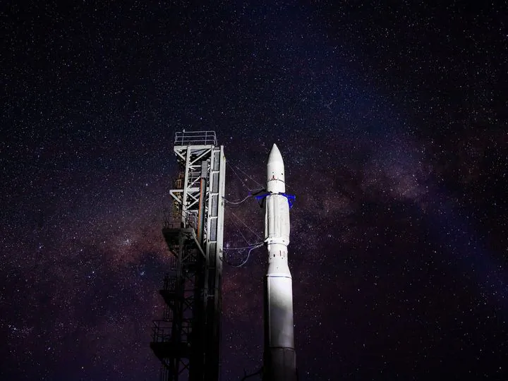 The Eris on the launchpad at Bowen in Queensland. (Zaid Dillon/Gilmour Space)