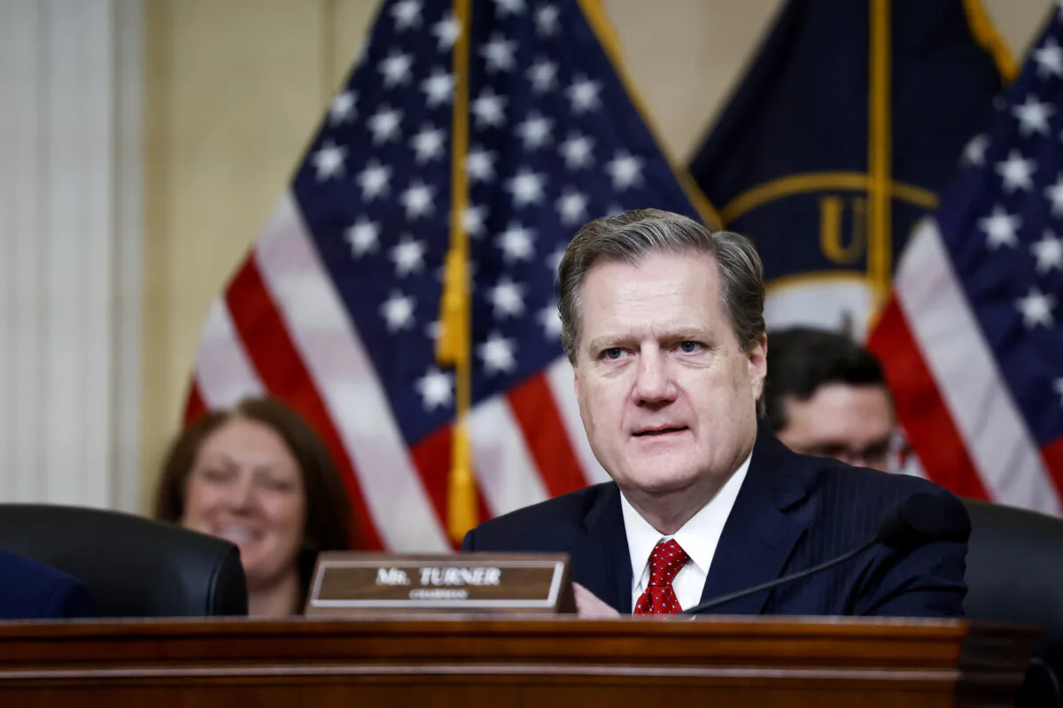 House Intelligence Chairman Rep. Mike Turner (R-Ohio) speaks at the Cannon Office Building in Washington on March 12, 2024. (Anna Moneymaker/Getty Images)