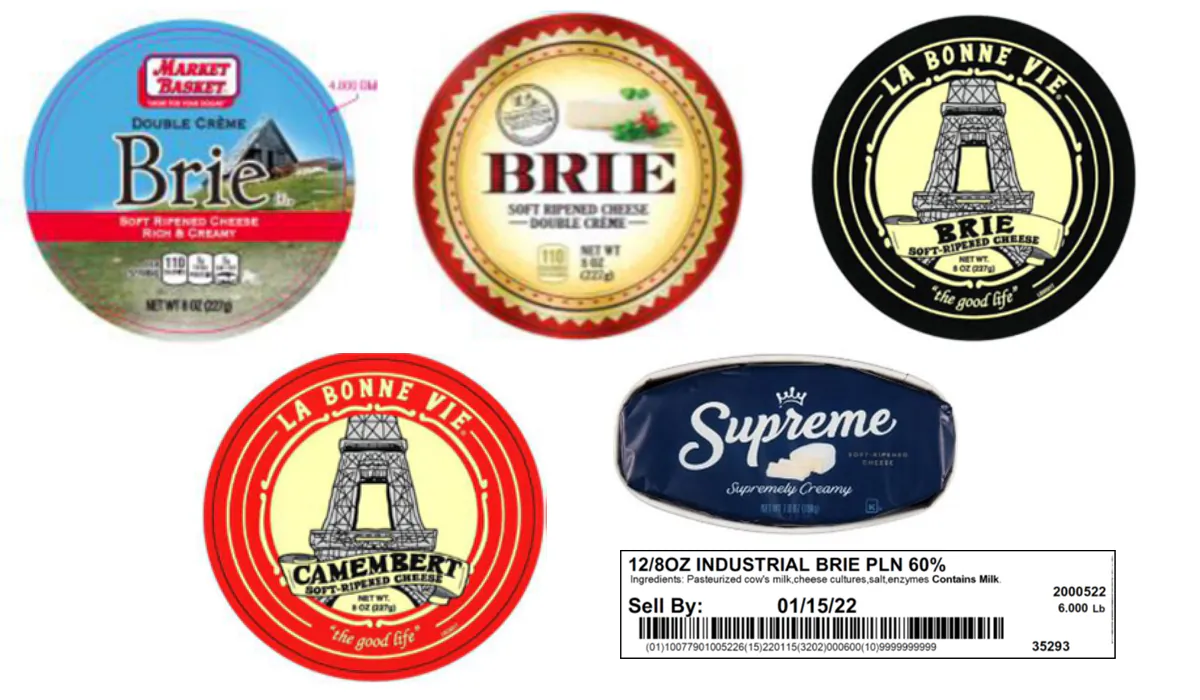 Cheese manufacturer Savencia voluntarily recalled a six types of soft ripened cheeses over potential listeria concerns. (Courtesy of FDA)