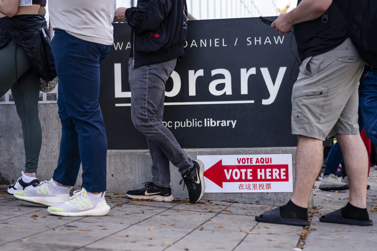 A polling place on Election Day at Shaw Neighborhood Library in Washington on Nov. 5, 2024. (Madalina Vasiliu/The Epoch Times)