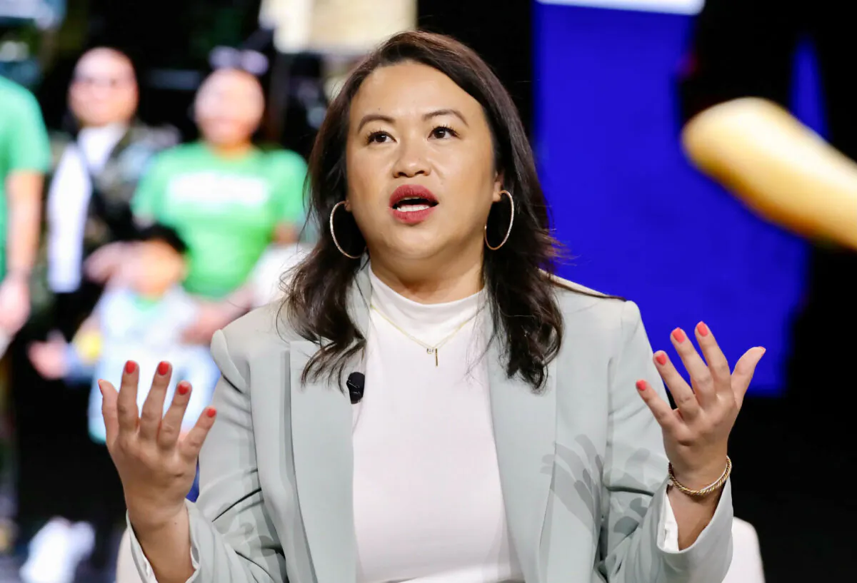 Oakland Mayor Sheng Thao speaks onstage at the TAAF Heritage Month Summit at The Glasshouse in New York City on May 2, 2024. (JP Yim/Getty Images for The Asian American Foundation)