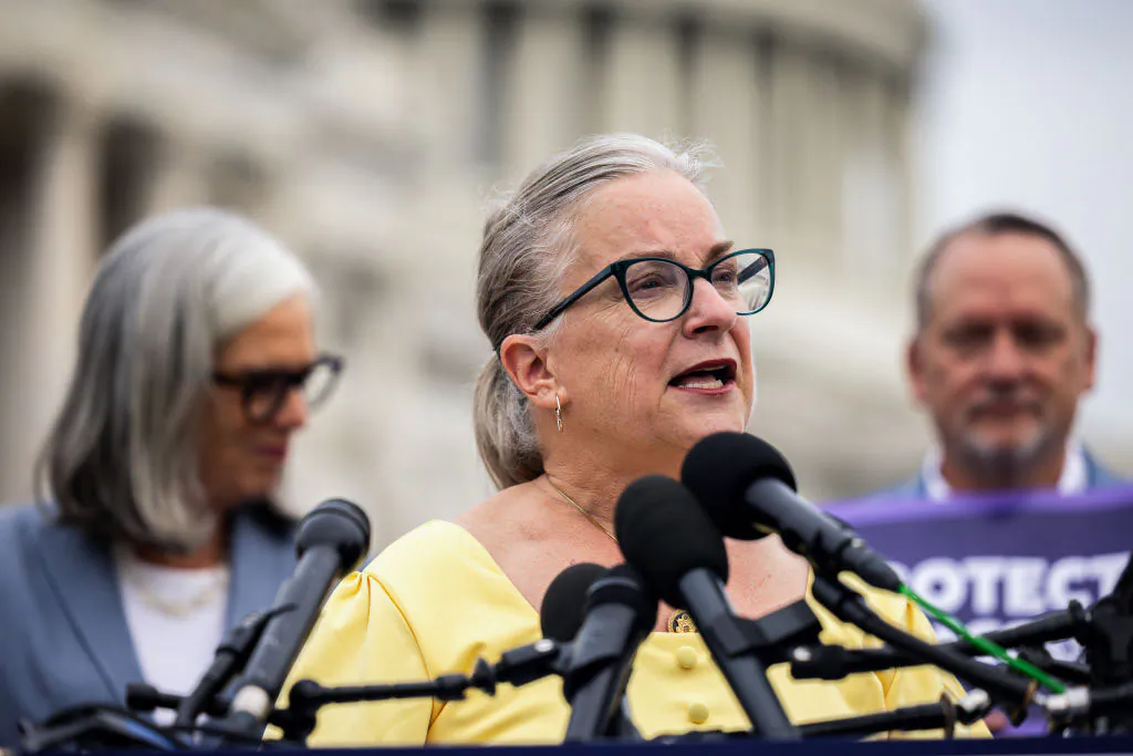 Rep. Susan Wild (D-Pa.) speaks during a news conference in Washington on July 25, 2024. (Tierney L. Cross/Getty Images)