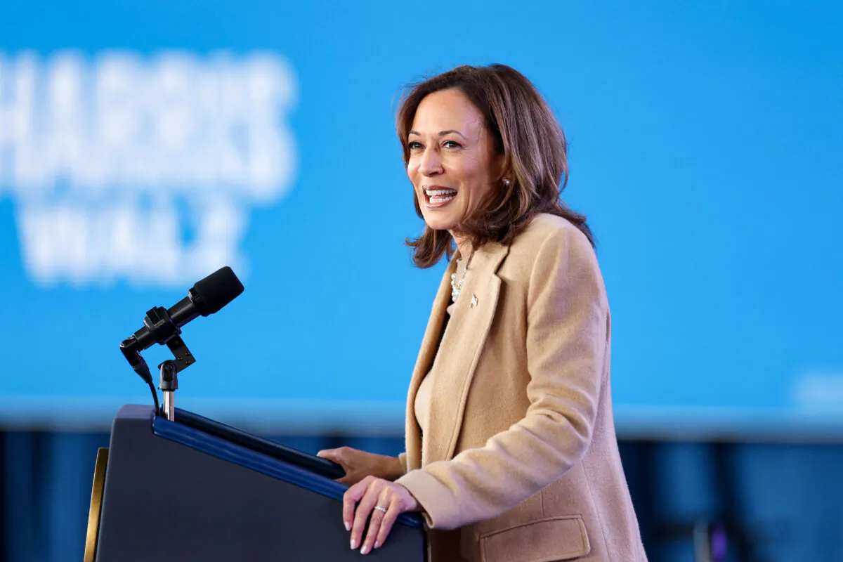Vice President Kamala Harris, the Democratic presidential nominee, speaks during a campaign rally in Charlotte, N.C., on Nov. 2, 2024. (Charly Triballeau/AFP via Getty Images)
