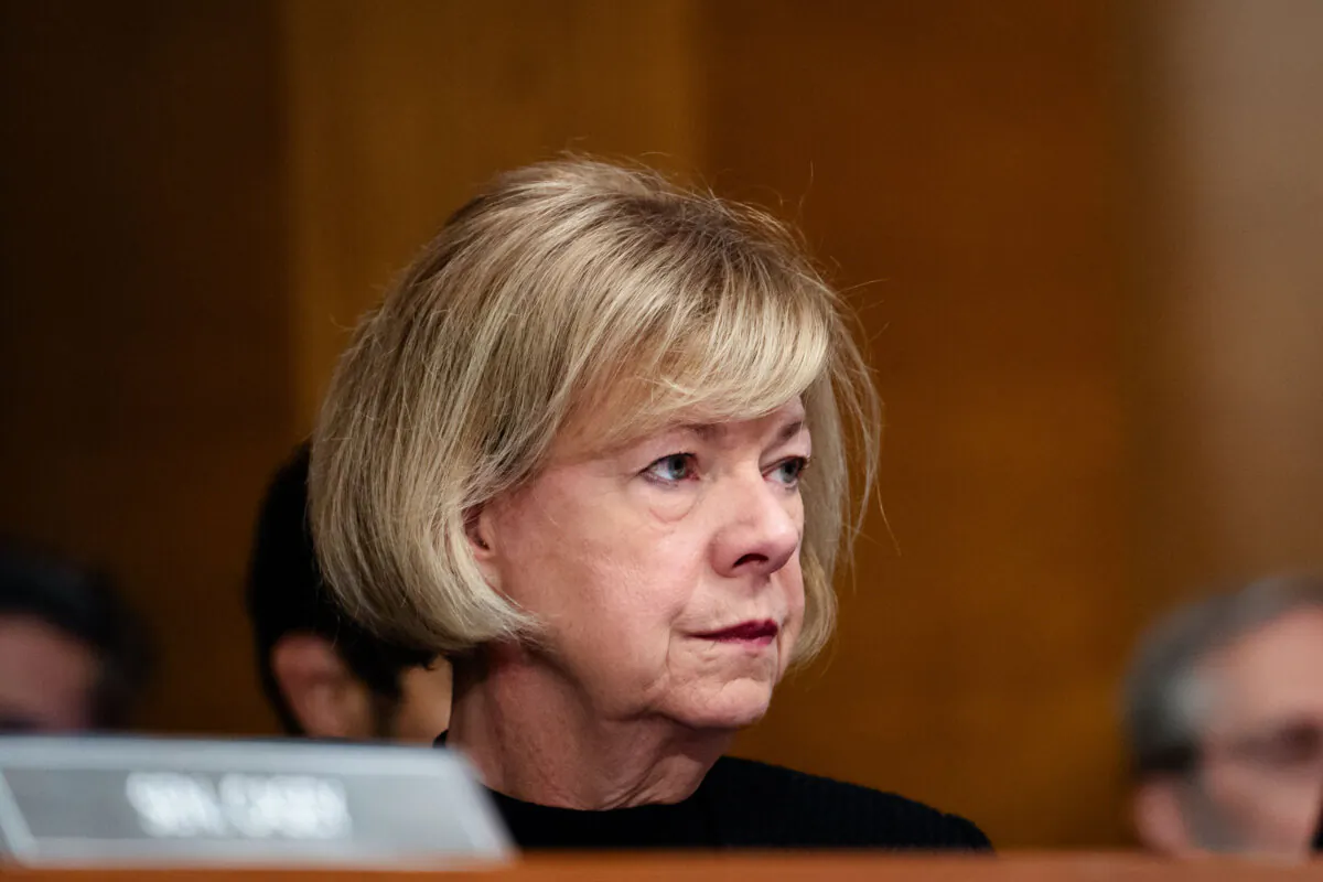 Sen. Tammy Baldwin (D-Wis.) during a hearing in Washington on Sept. 24, 2024. (Madalina Vasiliu/The Epoch Times)