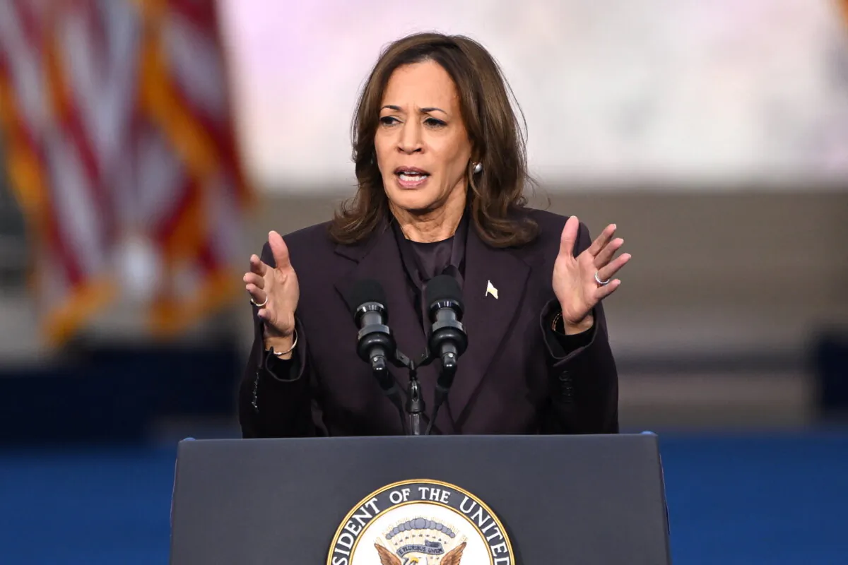 Vice President Kamala Harris speaks at Howard University in Washington on Nov. 6, 2024. Former President Donald Trump won a sweeping victory on Nov. 5 in the U.S. presidential election, defeating Harris to complete a political comeback. (Photo by SAUL LOEB / AFP)