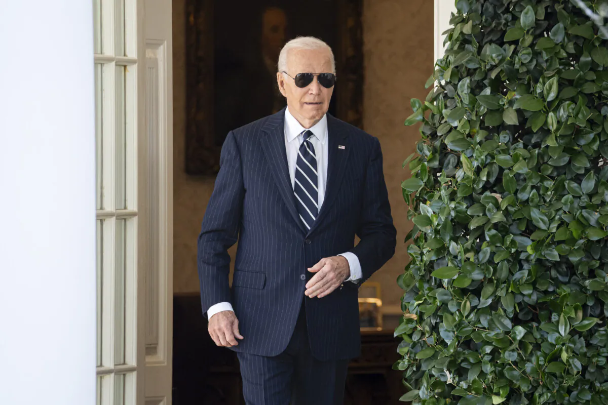 President Joe Biden arrives to address the nation after presidential election results, congratulating President-elect Donald Trump at the Rose Garden of the White House in Washington on Nov. 7, 2024. (Madalina Vasiliu/The Epoch Times)