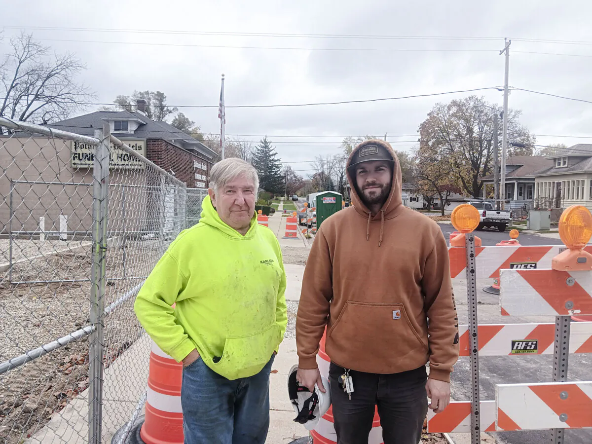 Richard Paap (L) and Graham Wick (R) in Union Grove, Wis., on Nov. 6, 2024, the day after Donald Trump won the presidential election. (Nathan Worcester/The Epoch Times)