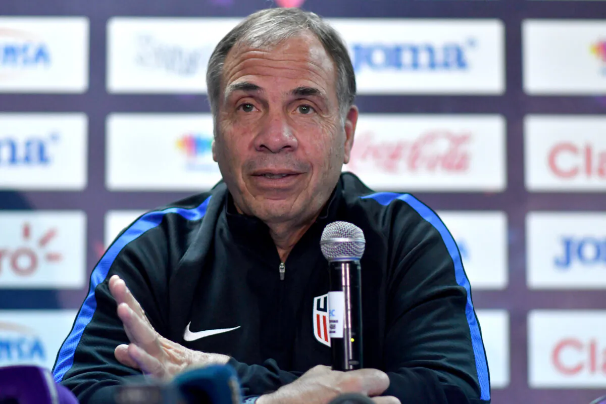 U.S. coach Bruce Arena speaks during a press conference ahead of a Concacaf WC Russia 2018 match against Honduras in San Pedro Sula, 240 km north of Tegucigalpa, on Sept. 4, 2017. (Johan Ordonez/AFP via Getty Images)