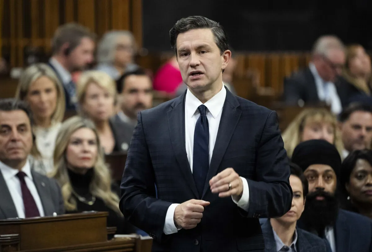 Conservative Leader Pierre Poilievre rises during question period in the House of Commons on Oct. 23, 2024. (The Canadian Press/Adrian Wyld)