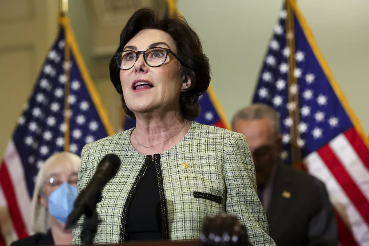Sen. Jacky Rosen (D-Nev.) speaks to reporters in Washington on May 10, 2022. (Alex Wong/Getty Images)