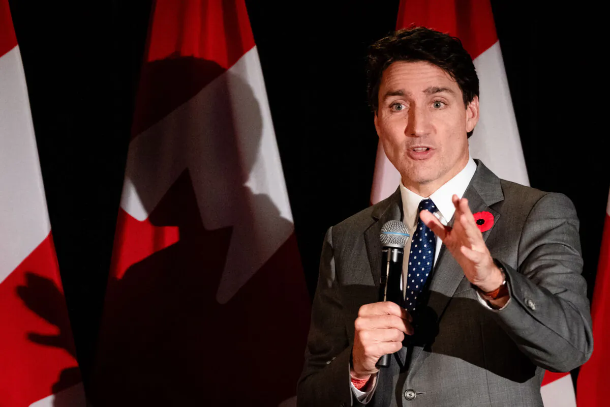 Prime Minister Justin Trudeau speaks during a Liberal Party fundraising event in Vancouver on Nov. 8, 2024. (The Canadian Press/Ethan Cairns)