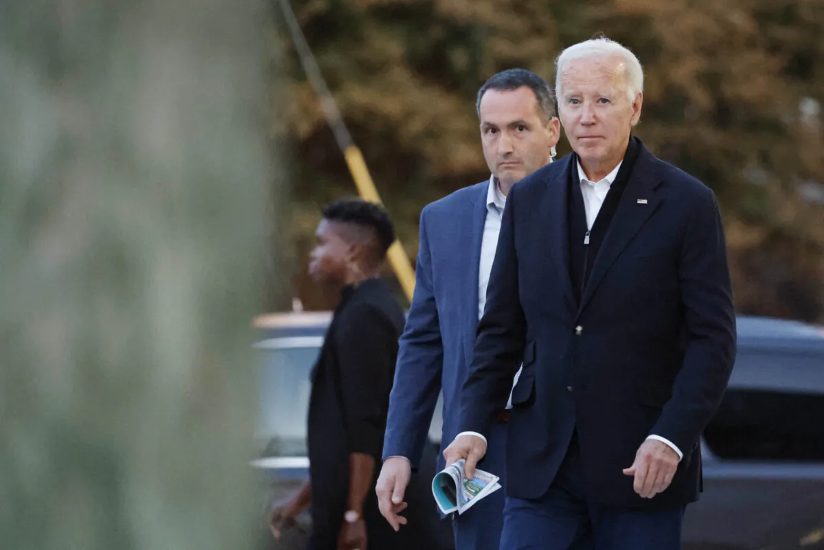 President Joe Biden leaves a church in Rehoboth Beach, Del., on Nov. 9, 2024. TING SHEN/AFP via Getty Images