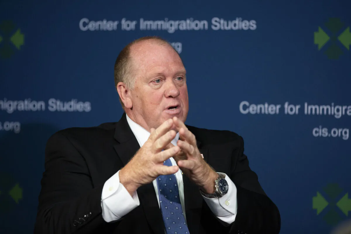 Then-acting ICE Director Tom Homan speaks at an event hosted by the Center for Immigration Studies, on June 5, 2018. (Charlotte Cuthbertson/The Epoch Times)