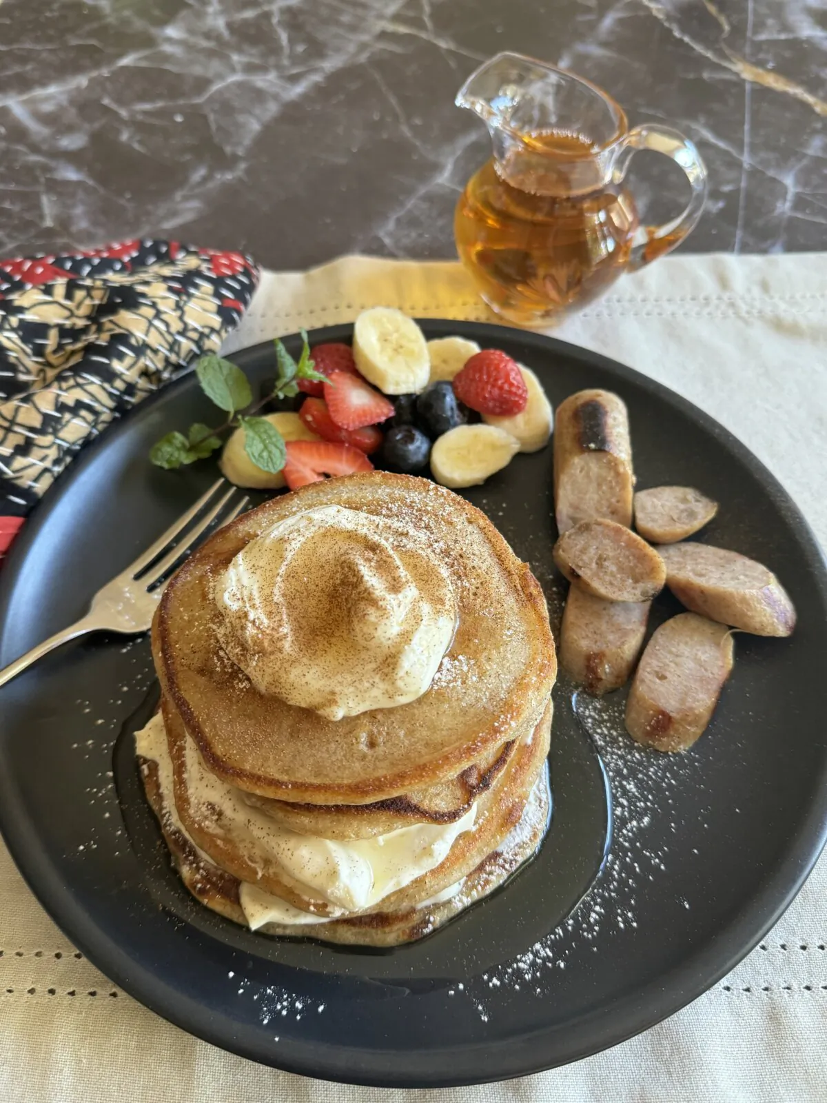 The pancakes taste great served with pure maple syrup and/or a dollop of chunky homemade applesauce. (JeanMarie Brownson/TCA)