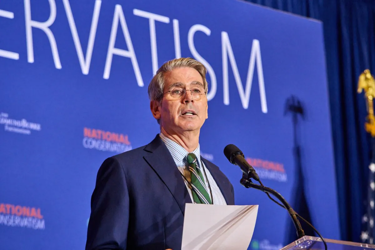 Scott Bessent speaks at the National Conservative Conference in Washington, on July 10, 2024. (Dominic Gwinn /Middle East Images/AFP via Getty Images)