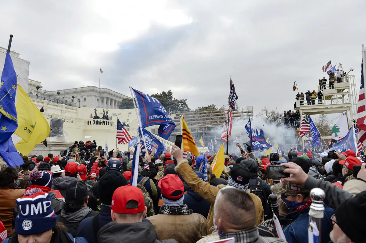 Supporters of President Donald Trump protest at the U.S. Capitol on Jan. 6, 2021. (Joseph Prezioso/AFP via Getty Images)