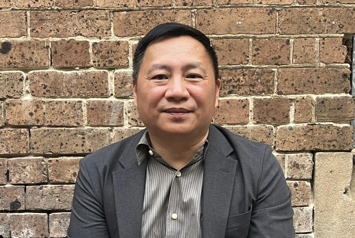 Wang Dan, a prominent student leader of the 1989 Tiananmen Square protest, during a democratic movement forum in Sydney on Nov. 12, 2024. (Cindy Li/The Epoch Times)