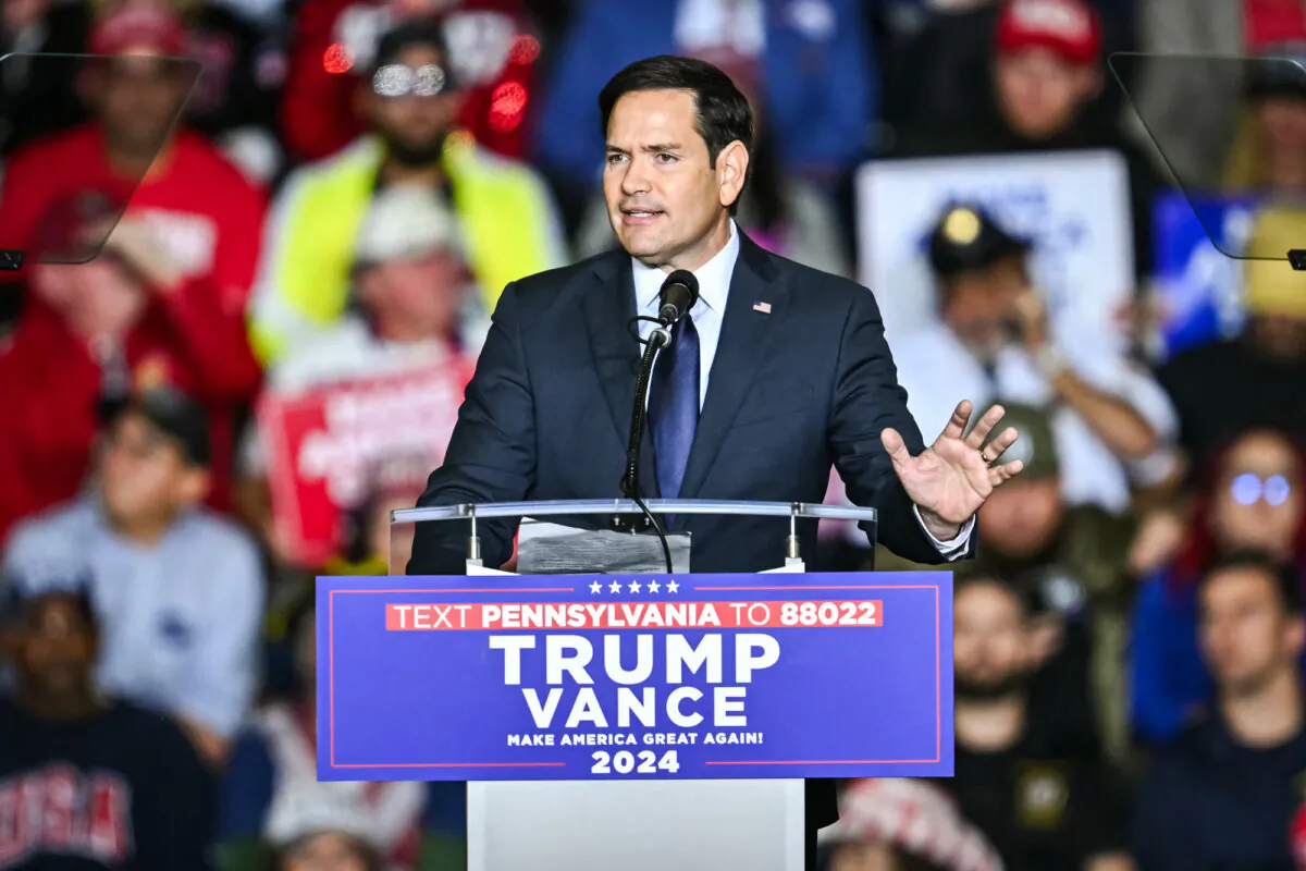 Sen. Marco Rubio (R-Fla.) speaks at a campaign rally for former President and Republican presidential candidate Donald Trump at the PPL Center in Allentown, Penn., on Oct. 29, 2024. (Angela Weiss/AFP via Getty Images)