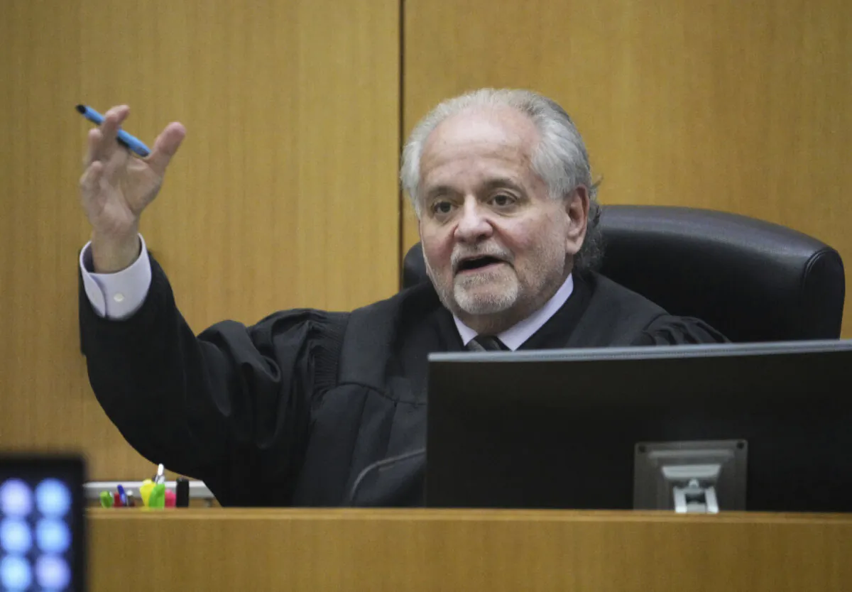 Judge Bruce Cohen speaks during a hearing in Maricopa County Superior Court in Phoenix, on Aug. 27, 2024. (Rob Schumacher/The Arizona Republic via AP)
