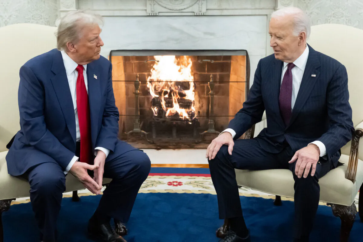 U.S. President Joe Biden meets with U.S. President-elect Donald Trump in the Oval Office of the White House in Washington, D.C., on Nov. 13, 2024. (Saul Loeb/AFP via Getty Images)