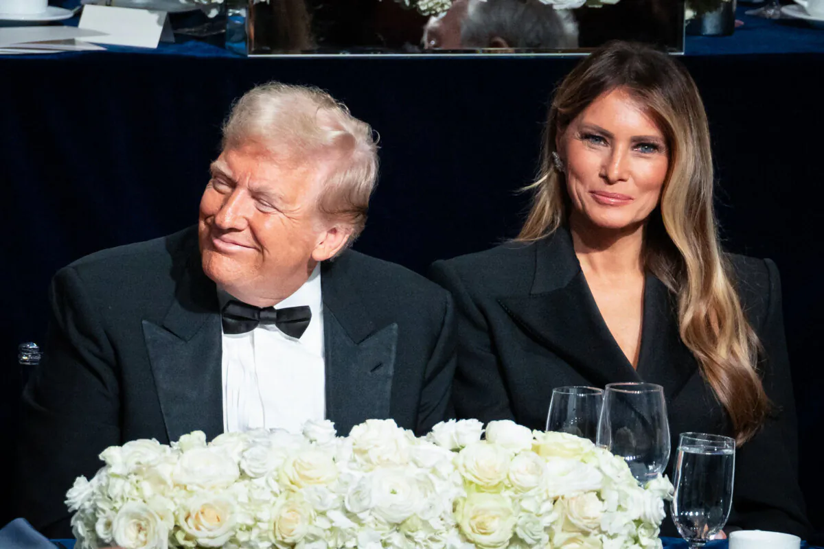 Former President Donald Trump and former First Lady Melania Trump at the 79th Annual Alfred E. Smith Memorial Foundation Dinner at the New York Hilton Midtown in New York City on Oct. 17, 2024. (Samira Bouaou/The Epoch Times)