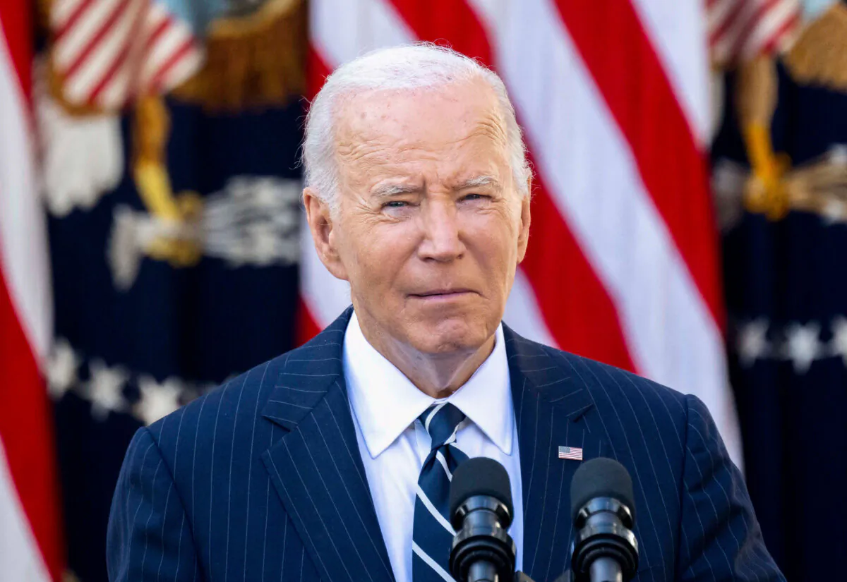 President Joe Biden addresses the nation from the Rose Garden of the White House on Nov. 7, 2024. (Saul Loeb/AFP via Getty Images)