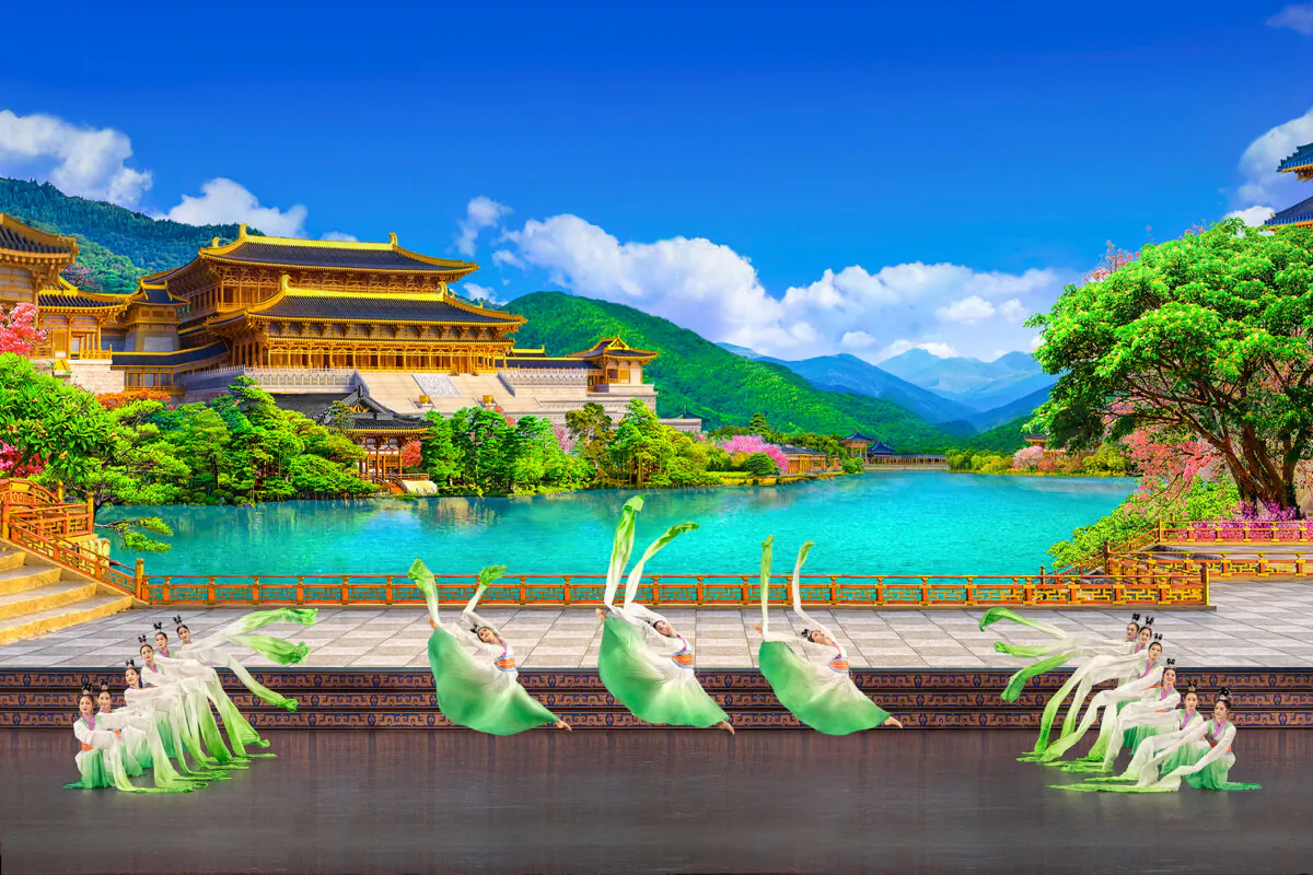 Shen Yun dancers perform on stage during a show. (Courtesy of Shen Yun)