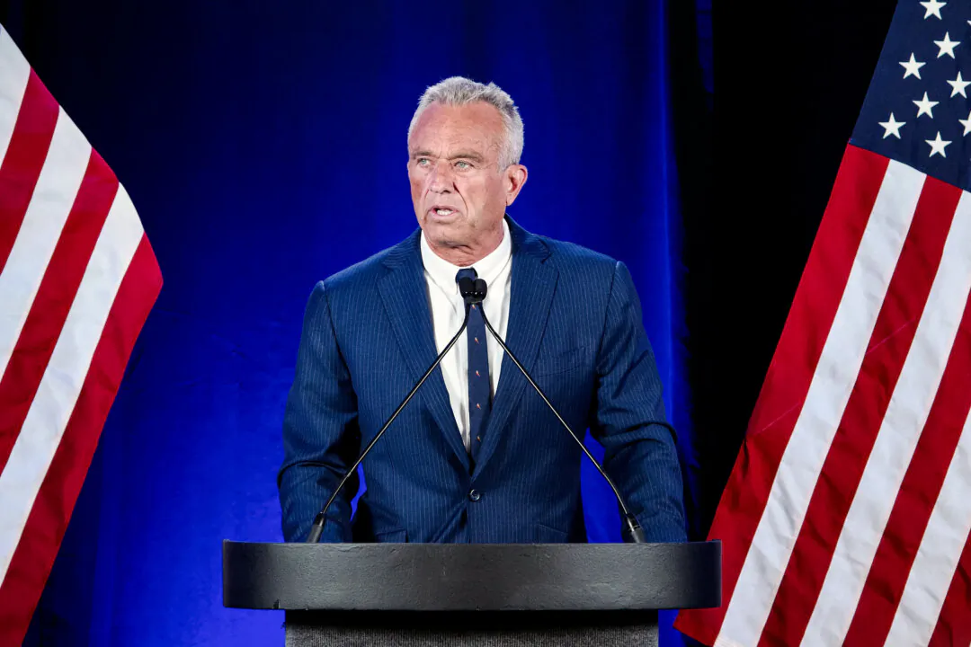 Independent presidential candidate Robert F. Kennedy Jr. speaks in Phoenix on Aug. 23, 2024. Kennedy droppped out of the presidential race and endorsed former President Donald Trump. (Olivier Touron/AFP via Getty Images)