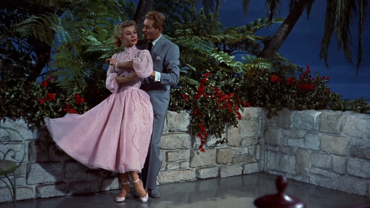 Judy Haynes (Vera-Ellen) and Phil Davis (Danny Kaye) dance to “The Best Things Happen While You’re Dancing," in “White Christmas.” (Paramount)