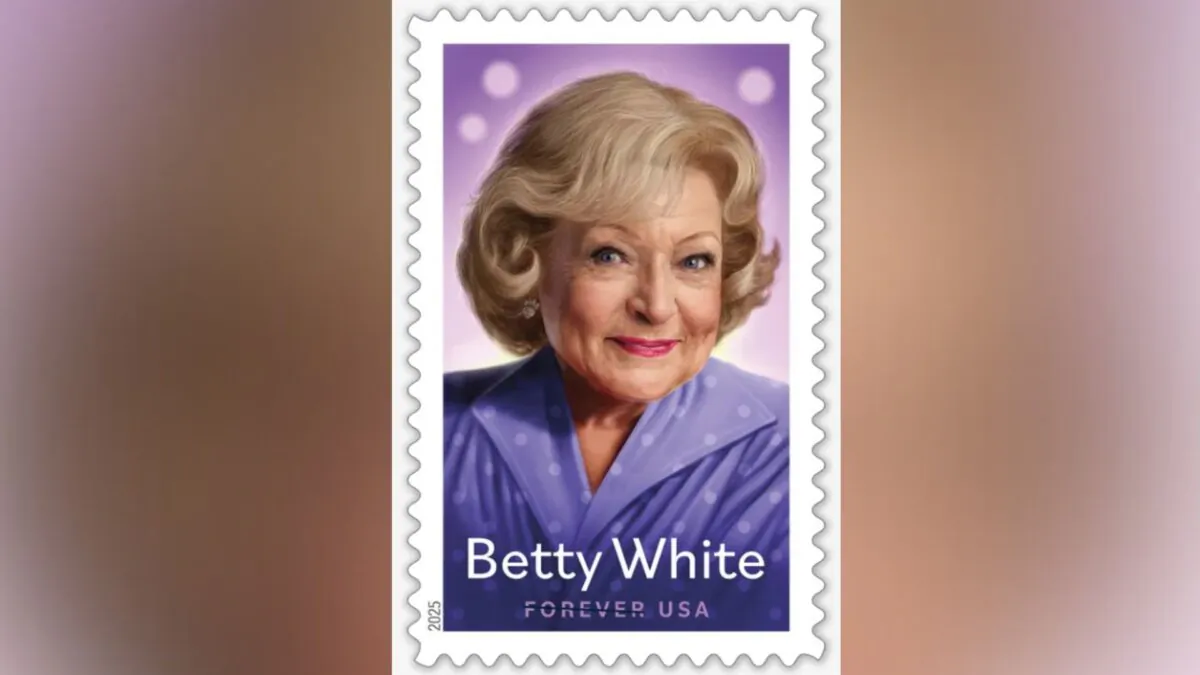 A 2025 Forever stamp that honors Betty White. (U.S. Postal Service)