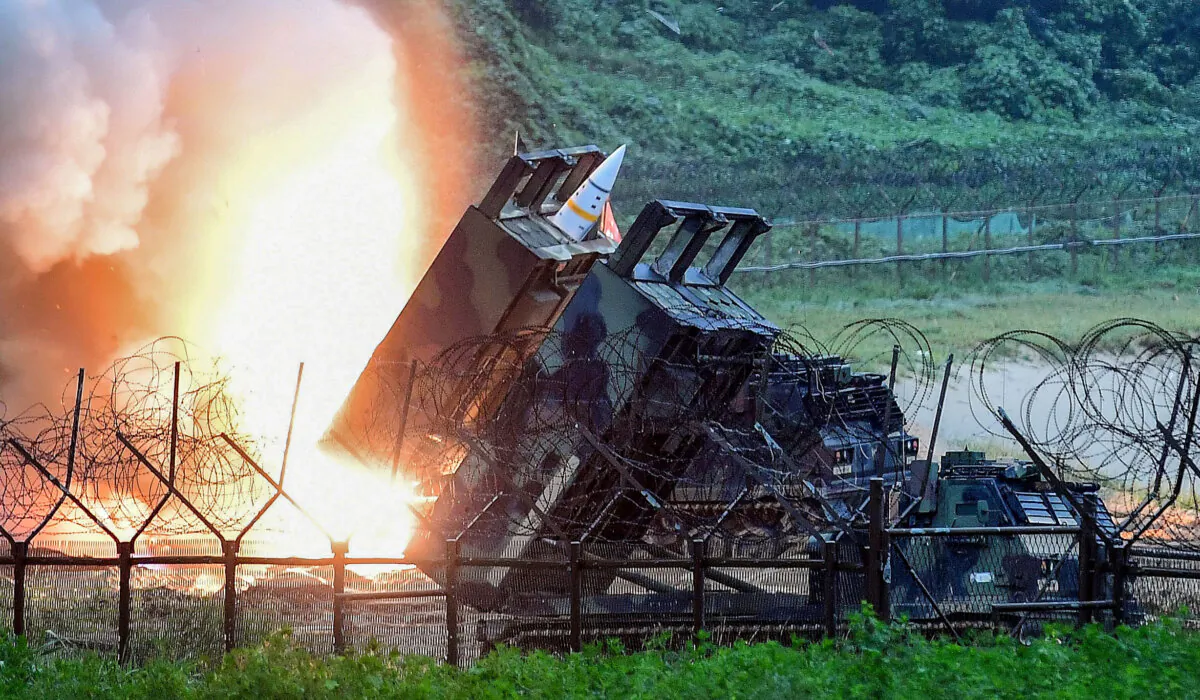 U.S. Army Tactical Missile System fires a missile into the East Sea during a U.S.–South Korea joint missile drill aimed to counter North Korea's ICBM test, in East Coast, South Korea, on July 29, 2017. (South Korean Defense Ministry via Getty Images)