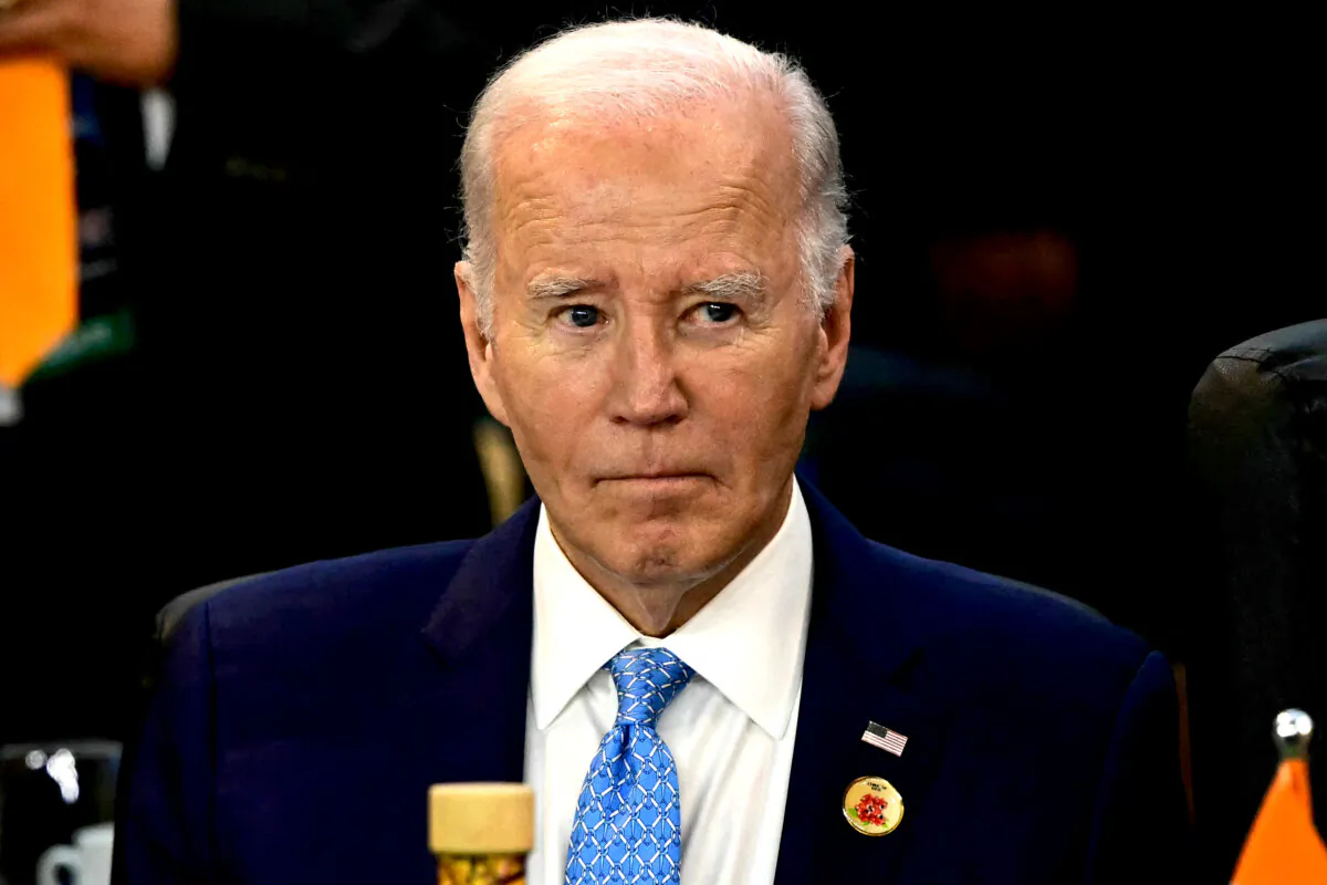 President Joe Biden attends the opening session of the G20 Summit in Rio de Janeiro on Nov. 18, 2024. (Pablo Porciuncula/AFP via Getty Images)
