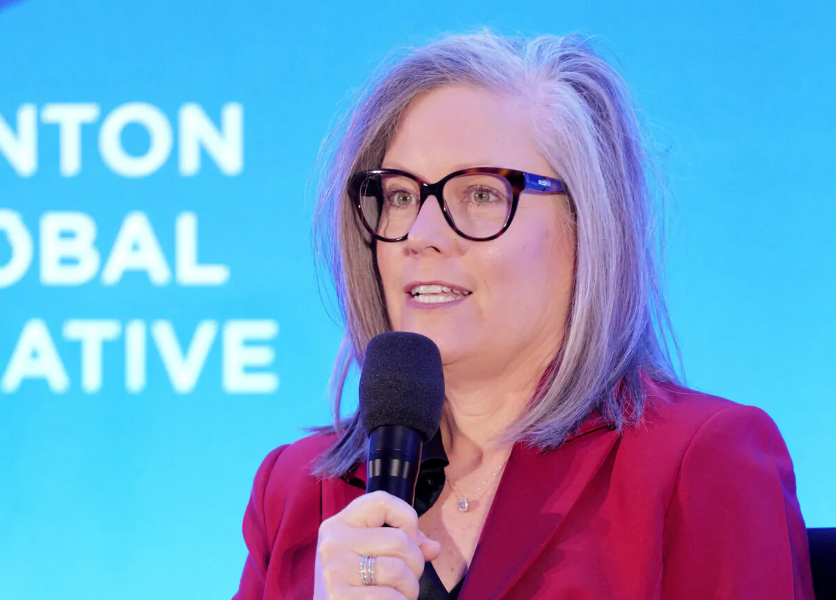 Arizona Gov. Katie Hobbs participates in the session "Spotlight: Innovations in Water Access"onstage during Day 1 of the Clinton Global Initiative 2024 Annual Meeting at New York Hilton Midtown in New York on Sept. 23, 2024. (Craig Barritt/Getty Images for Clinton Global Initiative)