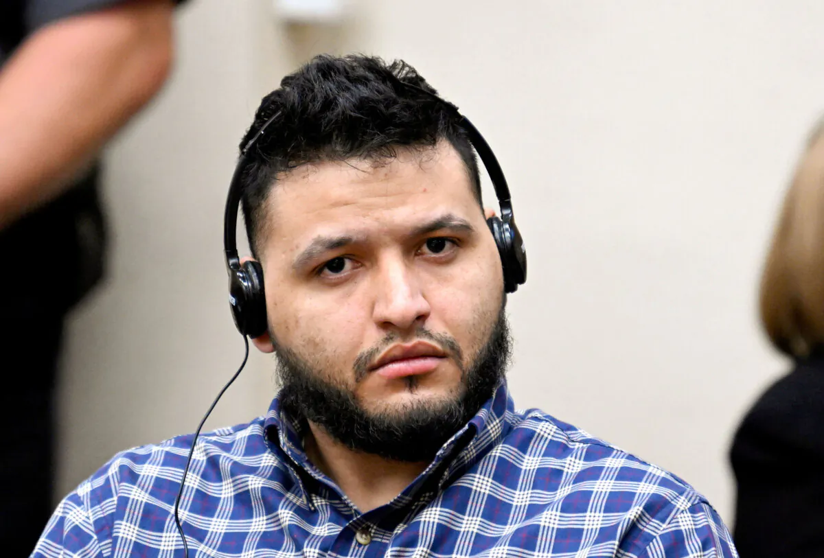 Jose Ibarra listens through an interpreter during his trial at Athens-Clarke County Superior Court in Athens, Ga., on Nov. 20, 2024. (Hyosub Shin/Atlanta Journal-Constitution via AP, Pool)