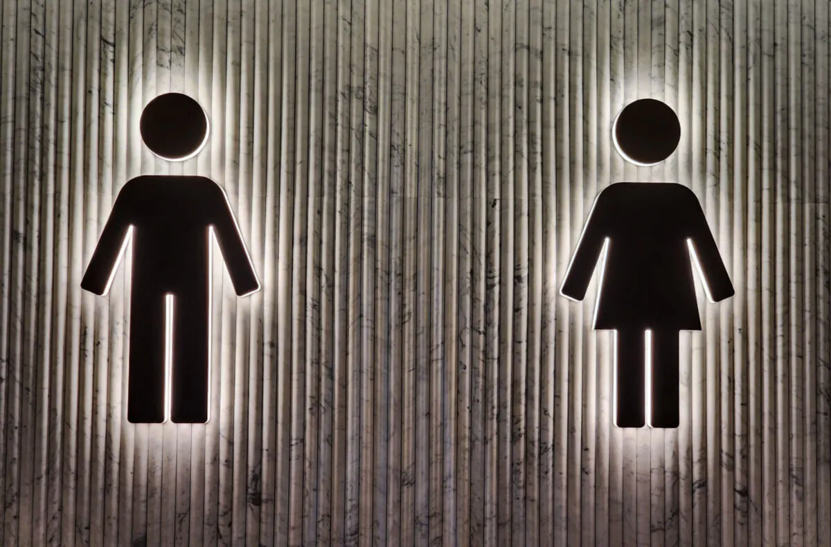 Male and female icons in Sydney, Australia, on Oct. 28, 2024. (Susan Mortimer/The Epoch Times)