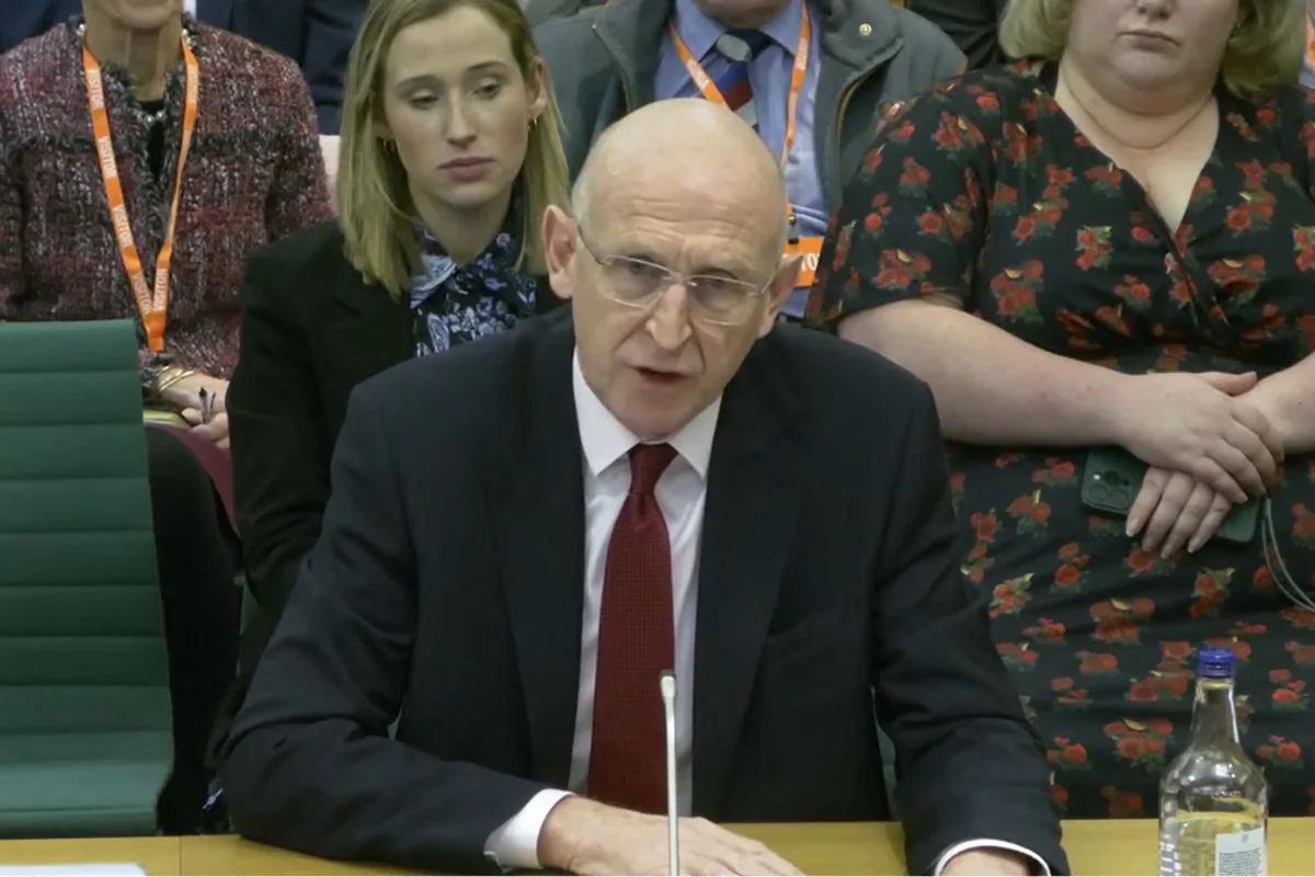 Screen grab of Defence Secretary John Healey appearing before the Defence Select Committee at the House of Commons, London, on Nov. 21, 2024. (House of Commons/UK Parliament/PA Wire)