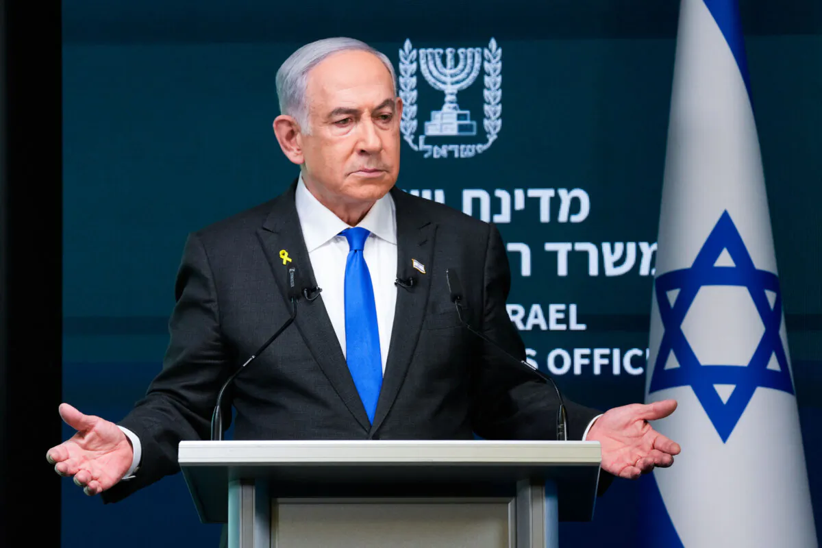 Israeli Prime Minister Benjamin Netanyahu speaks during a news conference in Jerusalem on Sept. 2, 2024. (Ohad Zwigenberg/AFP via Getty Images)