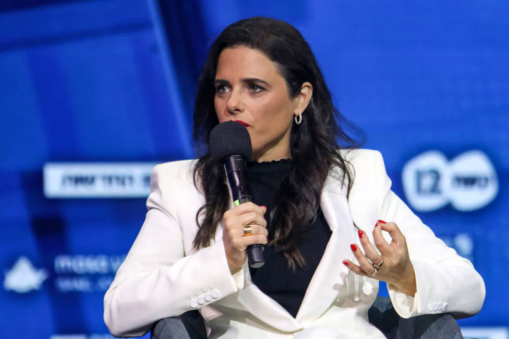 Ayelet Shaked, Israel's former Interior Minister and Jewish Home party chief, speaks during a talk at the "Influencers Conference" in Rishon LeZion near Tel Aviv, Israel on Oct. 20, 2022. (Gil Cohen-Magen/AFP via Getty Images)