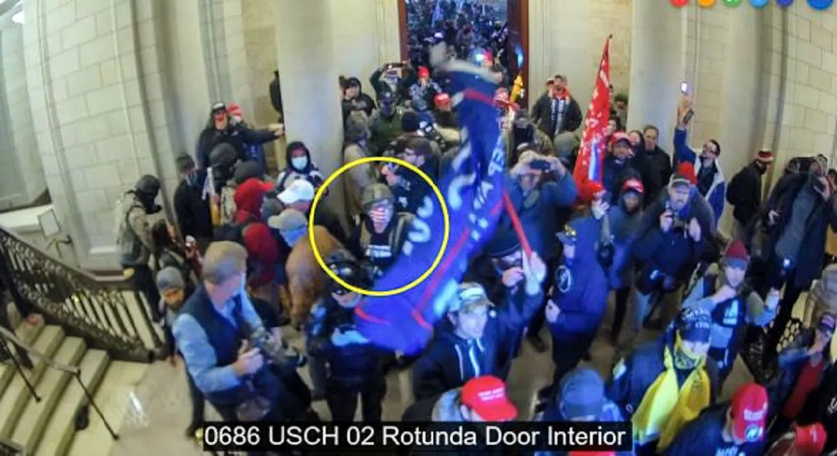 A man identified as Edward Kelley inside the U.S. Capitol on Jan. 6, 2021. (US Department of Justice via The Epoch Times)