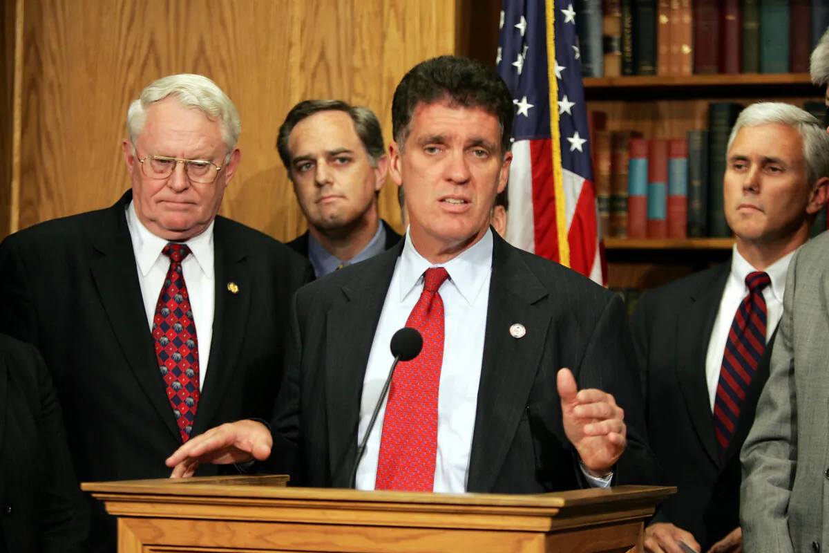 Rep. Dave Weldon (R-Fla.) speaks during a press conference in Washington on May 24, 2005. (Joe Raedle/Getty Images)