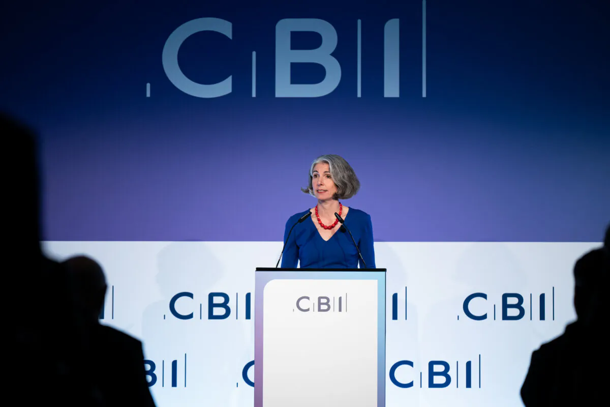 CBI CEO Rain Newton-Smith speaking at the Confederation of British Industry (CBI) conference on Nov. 20, 2023. (Aaron Chown/PA)