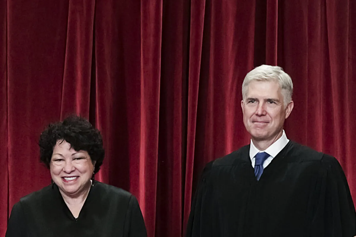 Associate Justices Sonia Sotomayor and Neil Gorsuch in the East Conference Room of the Supreme Court in Washington on June 1, 2017. (Alex Wong/Getty Images)