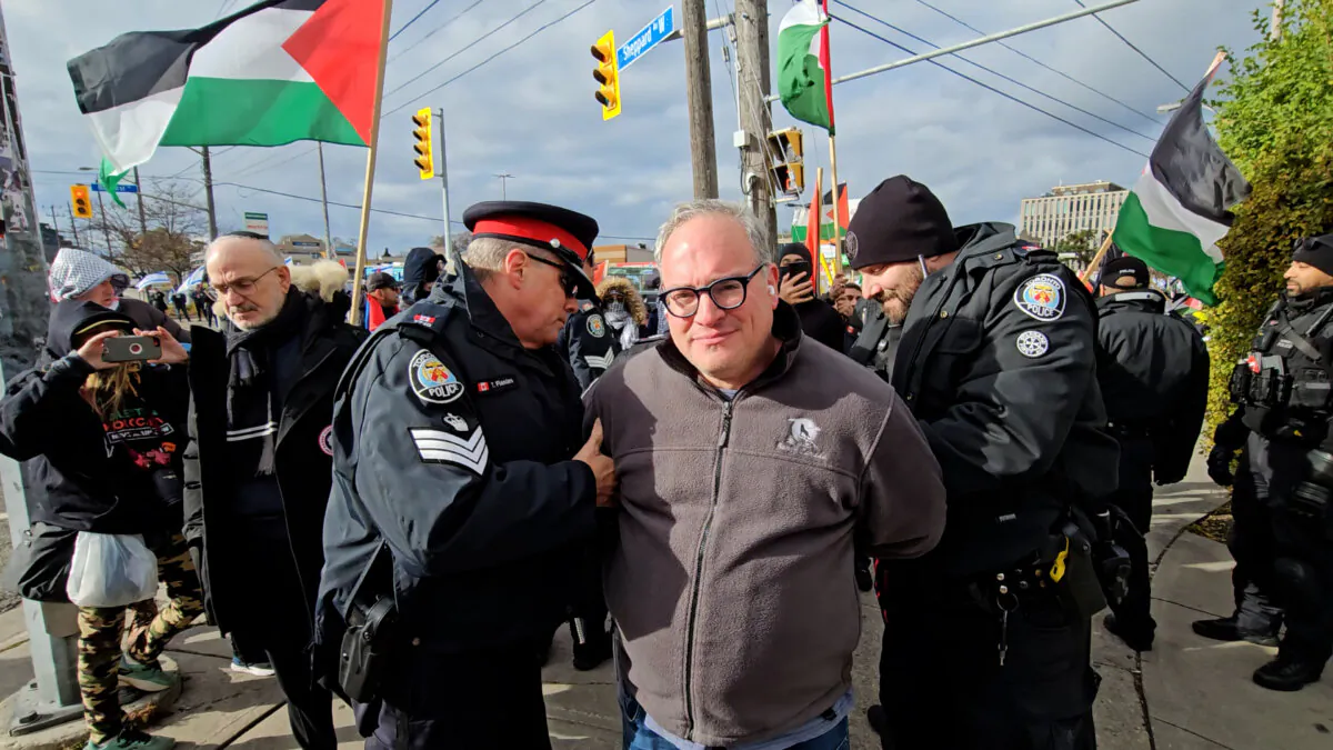 Rebel News publisher Ezra Levant was arrested by Toronto police while covering a pro-Hamas protest on Nov. 24, 2024. (Courtesy of Rebel News)