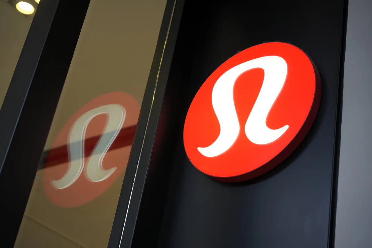 The Lululemon logo is displayed on a Lululemon store in Pittsburgh on June 3, 2024. (Gene J. Puskar/AP Photo)