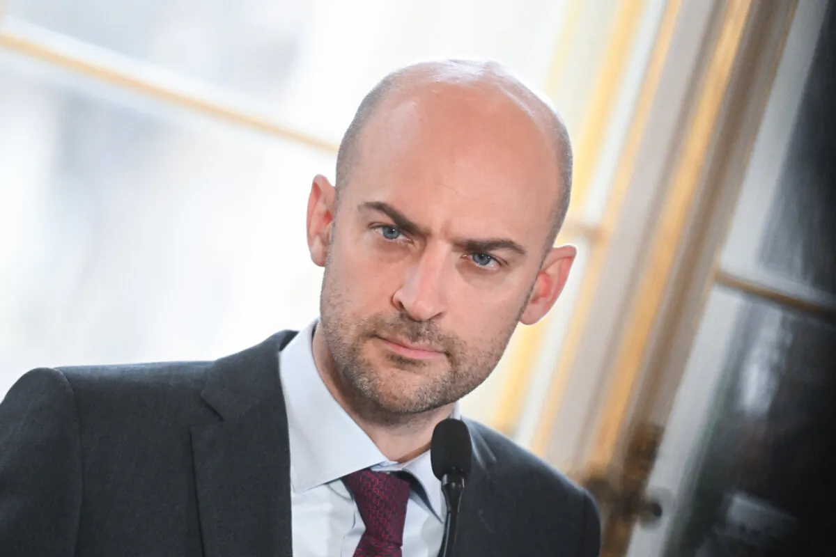 French Foreign Minister Jean-Noël Barrot delivers a statement after a meeting in Warsaw, Poland, on Nov. 19, 2024. (Omar Marques/Getty Images)
