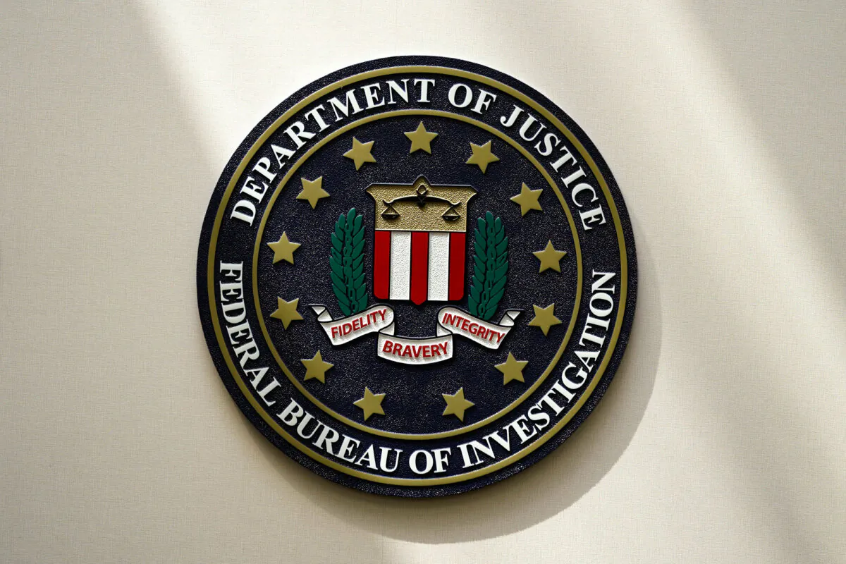 The FBI seal is pictured in Omaha, Neb., on Aug. 10, 2022. (Charlie Neibergall/AP)