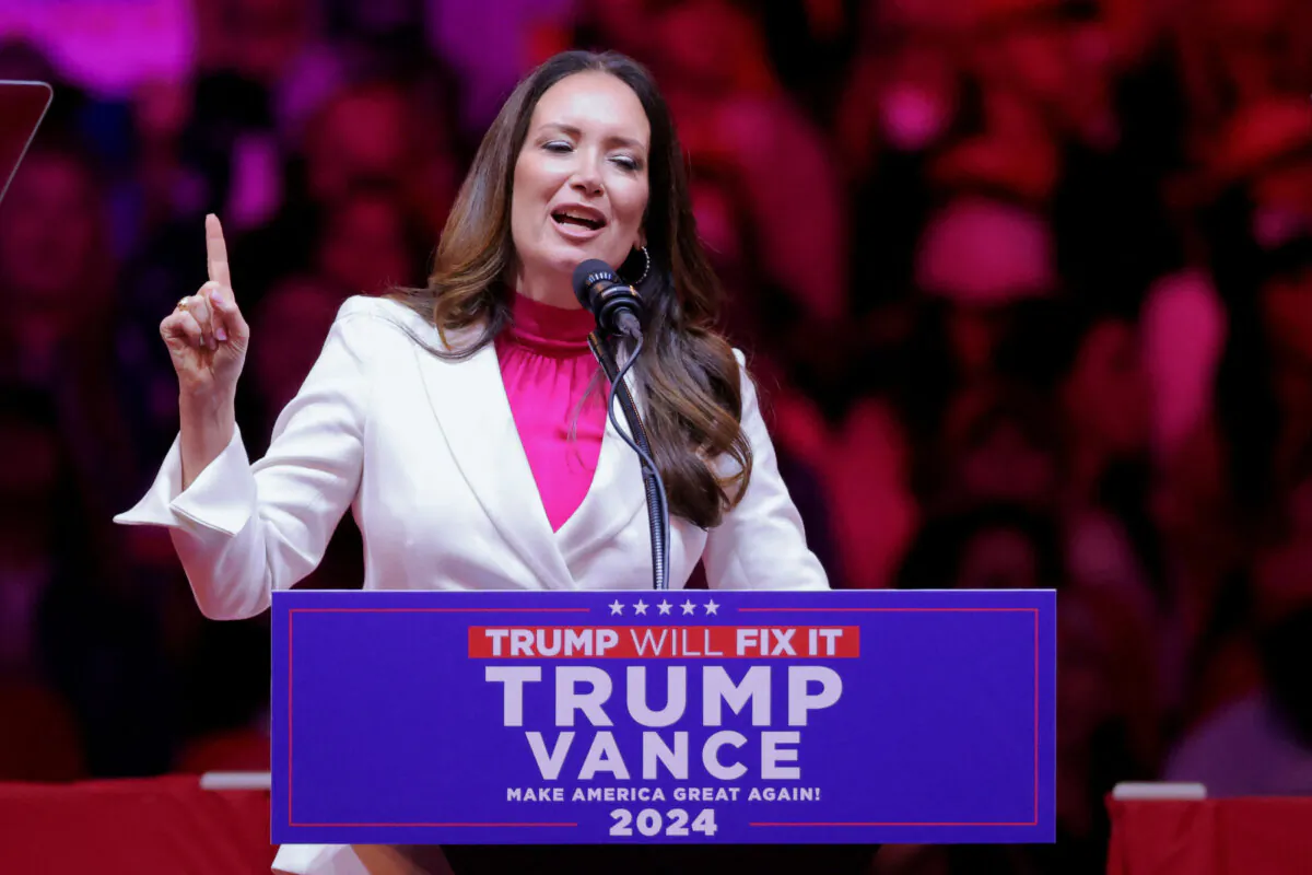 Brooke Rollins, president and CEO of the America First Policy Institute, speaks during a rally for Republican presidential nominee and former President Donald Trump at Madison Square Garden in New York on Oct. 27, 2024. (Andrew Kelly/Reuters)
John Haughey