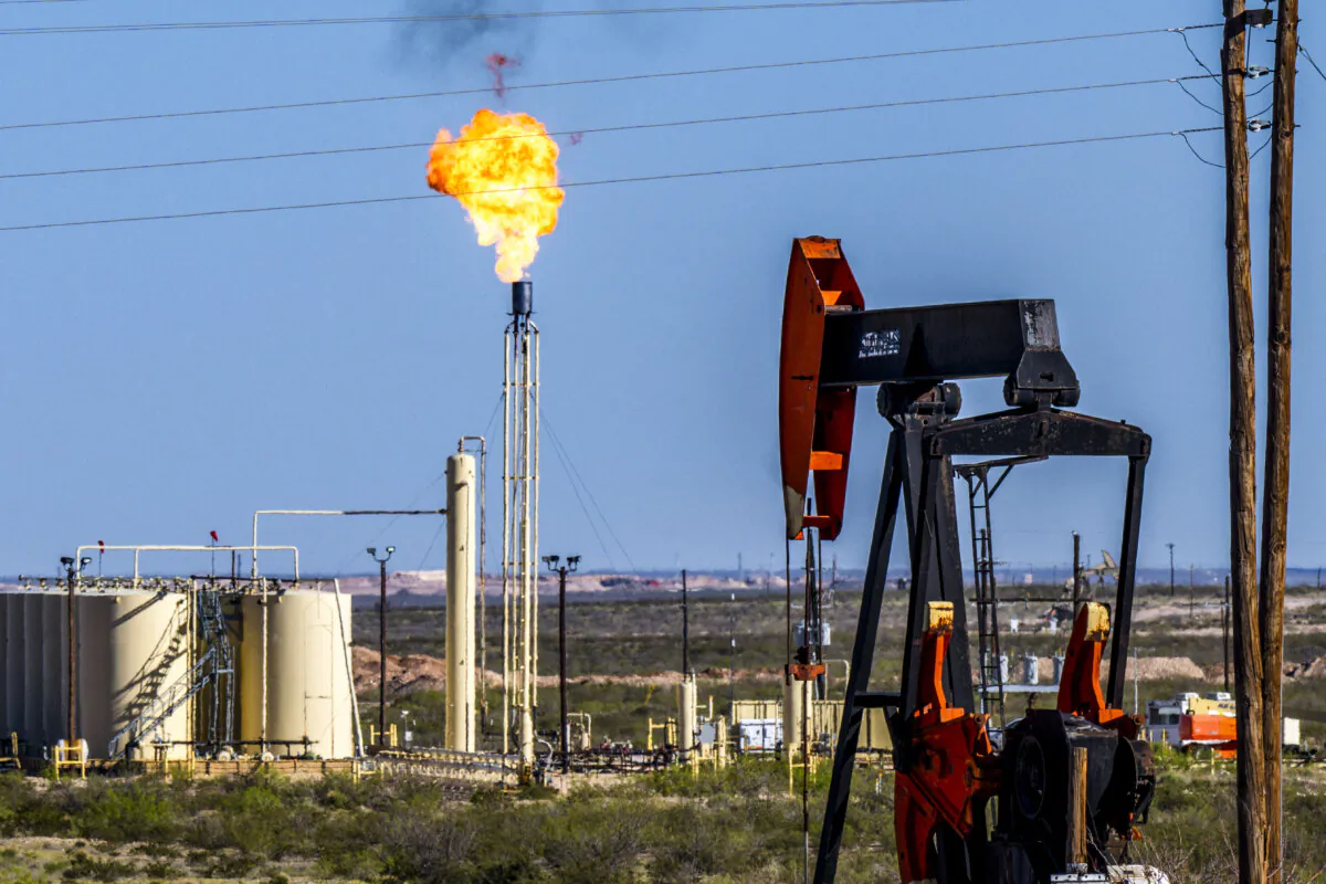 An oil pumpjack is shown near the Callon Petroleum vicinity in Monahans, Texas on March 27, 2024. (Brandon Bell/Getty Images)